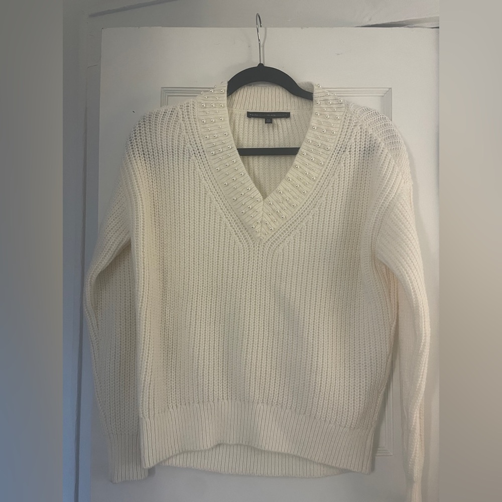 White House Black Market Ivory Knit Sweater